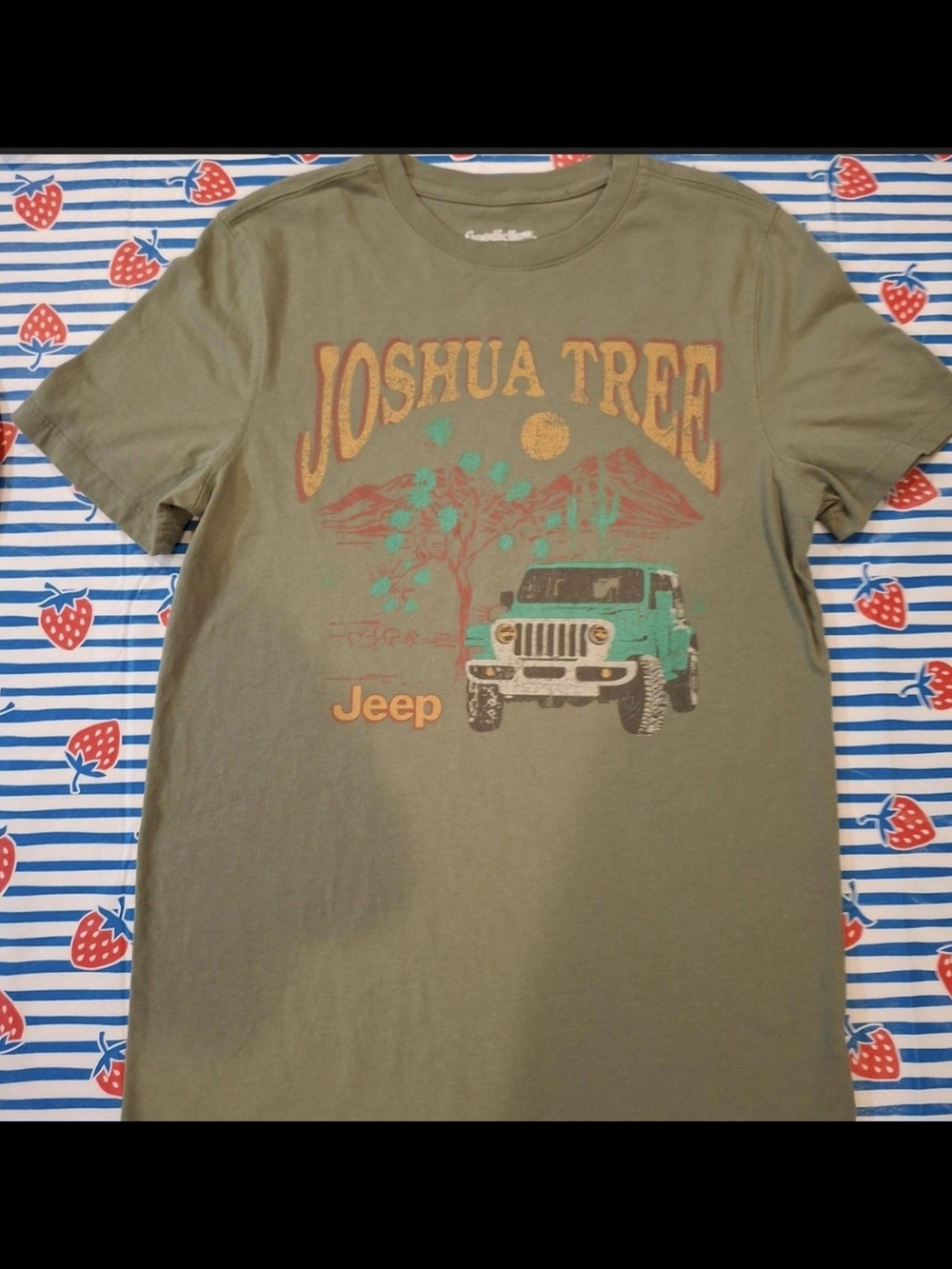 Goodfellow & Co Olive Green Jeep Logo Tee